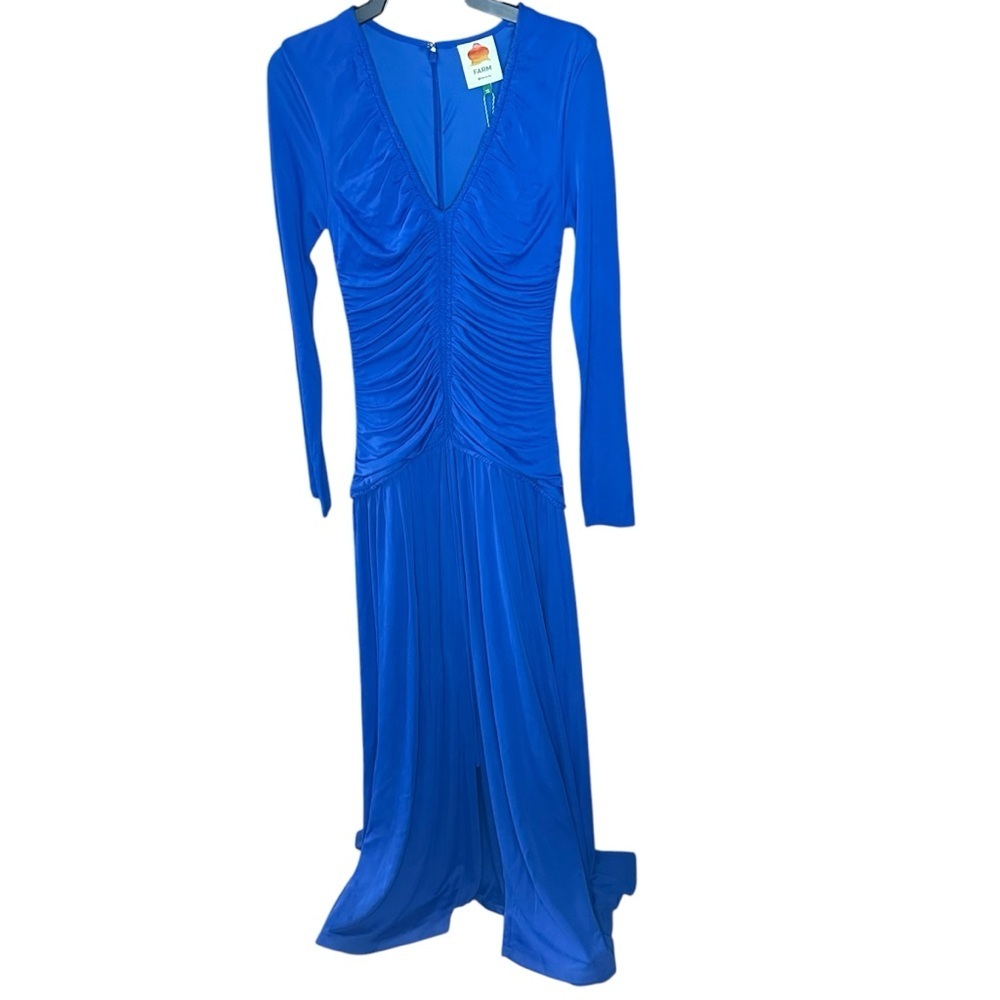 FARM Rio Bright Blue Long Sleeve Midi Dress Size XS NWT - Picture 5 of 14